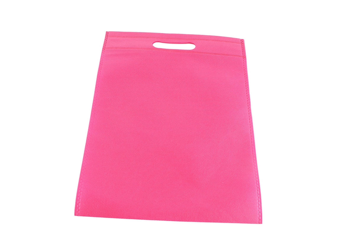 50 Bolsas De Tela No Tejida Ecológicas De Boca Plana De 25x35cm, Color Rojo Y Rosa.