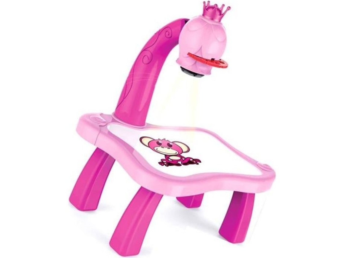 Kit de pintura rosa para niños, proyector LED, mesa de arte, juguetes de dibujo, tablero de arte y pintura para niños, Projecti S/marca