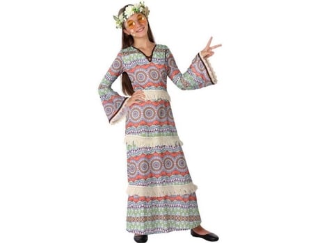 Disfraz de Niña ATOSA Vestido hippie con estampado de fantasía (Tam: 10-12 años)