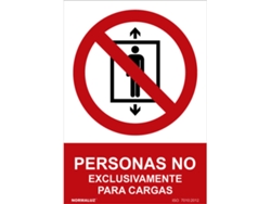 Etiqueta Prohibido NORMALUZ "No Personas, Exclusivamente para Cargas" (Pvc 0,7Mm) 30X40Cm
