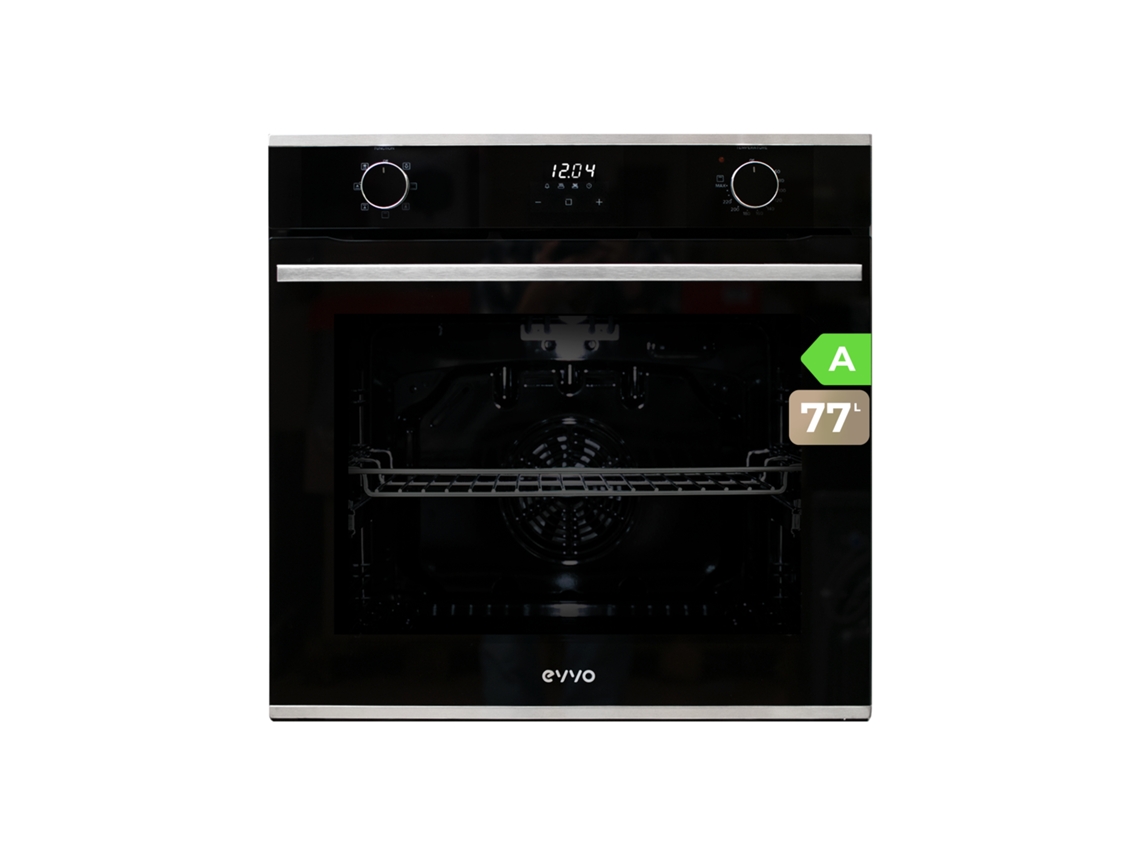 Evvo Horno Integrable H20, 77l, Clase A, 7 Programas, Display Digital, Temporizador, Mando Selector, Puerta Triple Cristal, Inox.