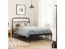 Estructura Cama Sin Colchón Con Cabecero Metal Negro 100x190 Cm