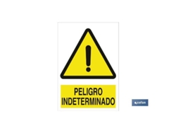 Señal poliestireno 210x148mm. peligro indeterminado