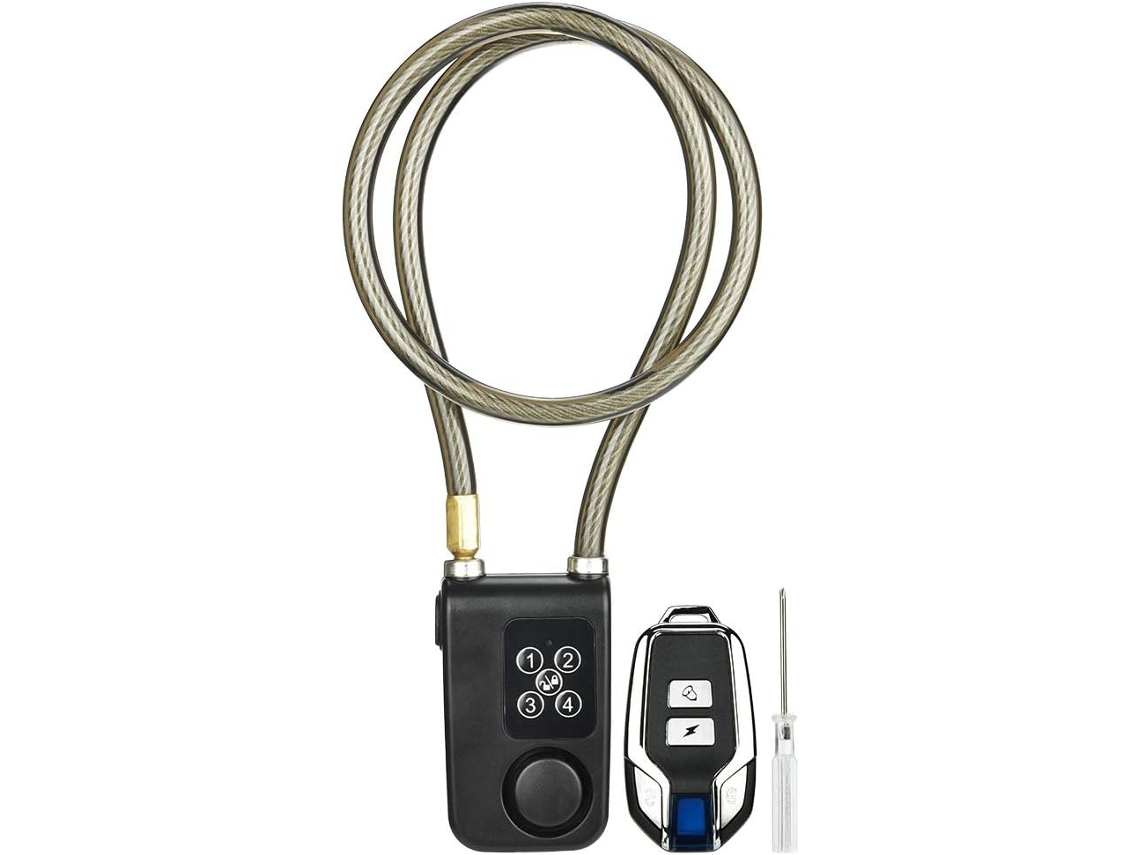 Candado inteligente para bicicleta con alarma de 115 dB, resistente al agua IP55, para mayor seguridad en cualquier clima.