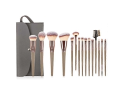 Rosewell - Juego de 15 brochas de maquillaje profesionales con estuche, brochas sintéticas premium para base de maquillaje