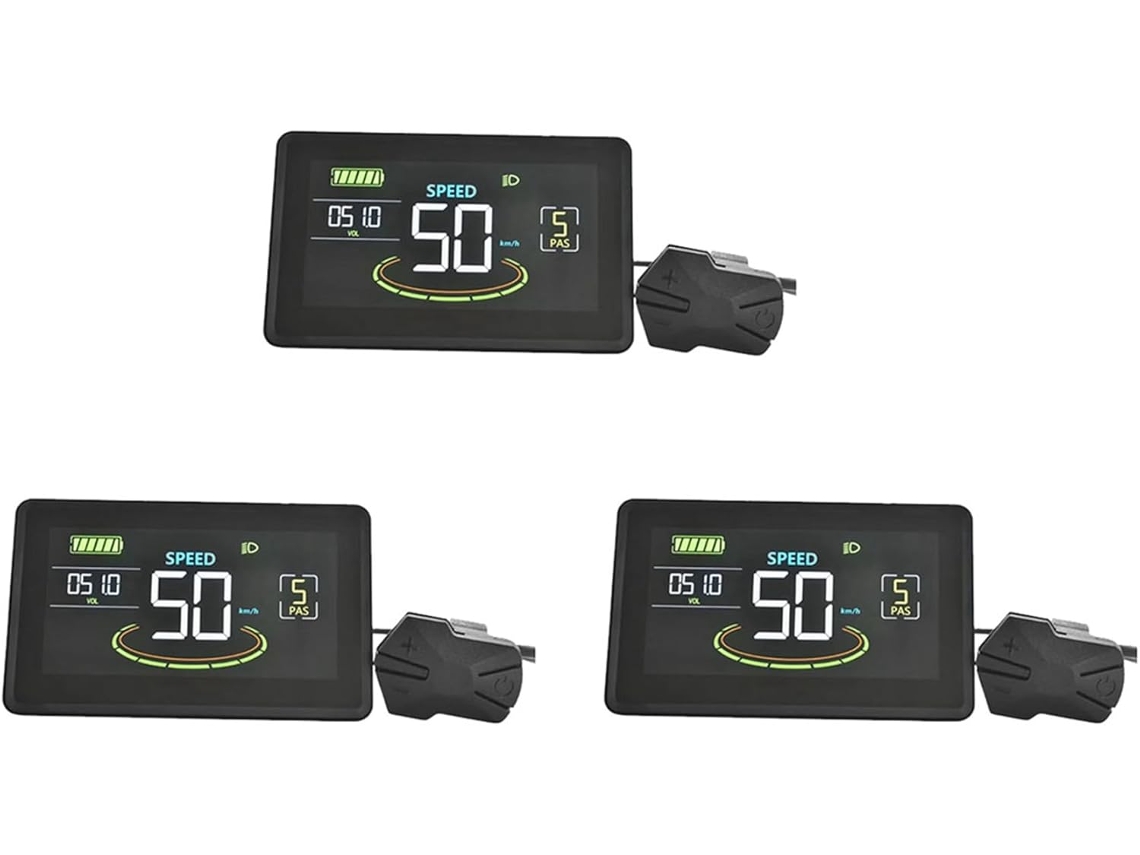 3x H6c Compteur D'affichage Lcd Para Vélo Électrique 24v-60v E Scooter Écran Color Con Usb Uart