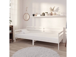 Sofá Cama Sin Colchón Madera Maciza De Pino Blanco 90x200 Cm