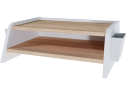 Soporte para Monitor LEVIRA Butley Blanco y Roble Blanco (50x38x17,7cm - Melamina)