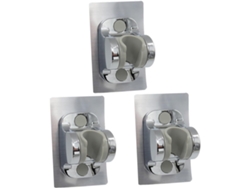 Soporte Ajustable De Plástico Abs De 3 Piezas Para Cabezal De Ducha Con Base Adhesiva, No Requiere Perforación.