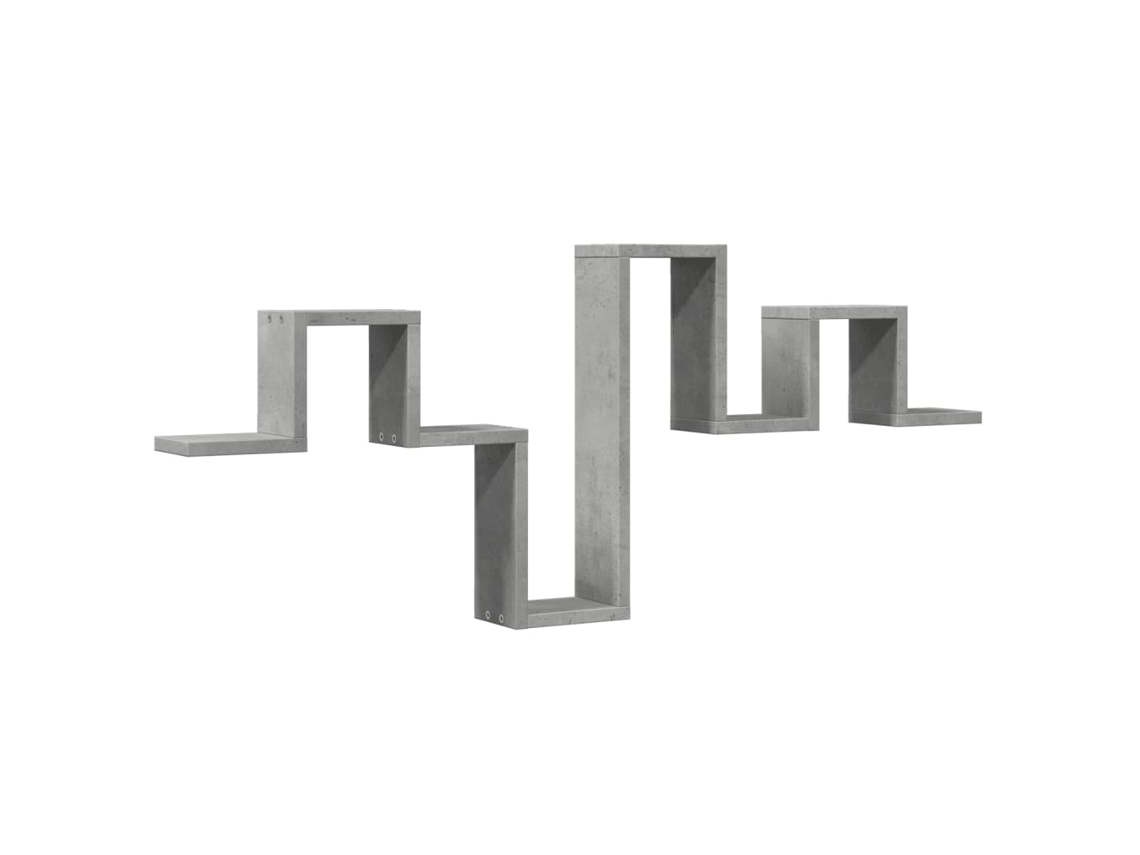 Maison Exclusive - Estantería Pared Madera Ingeniería Gris Hormigón 104,5x10x43 Cm