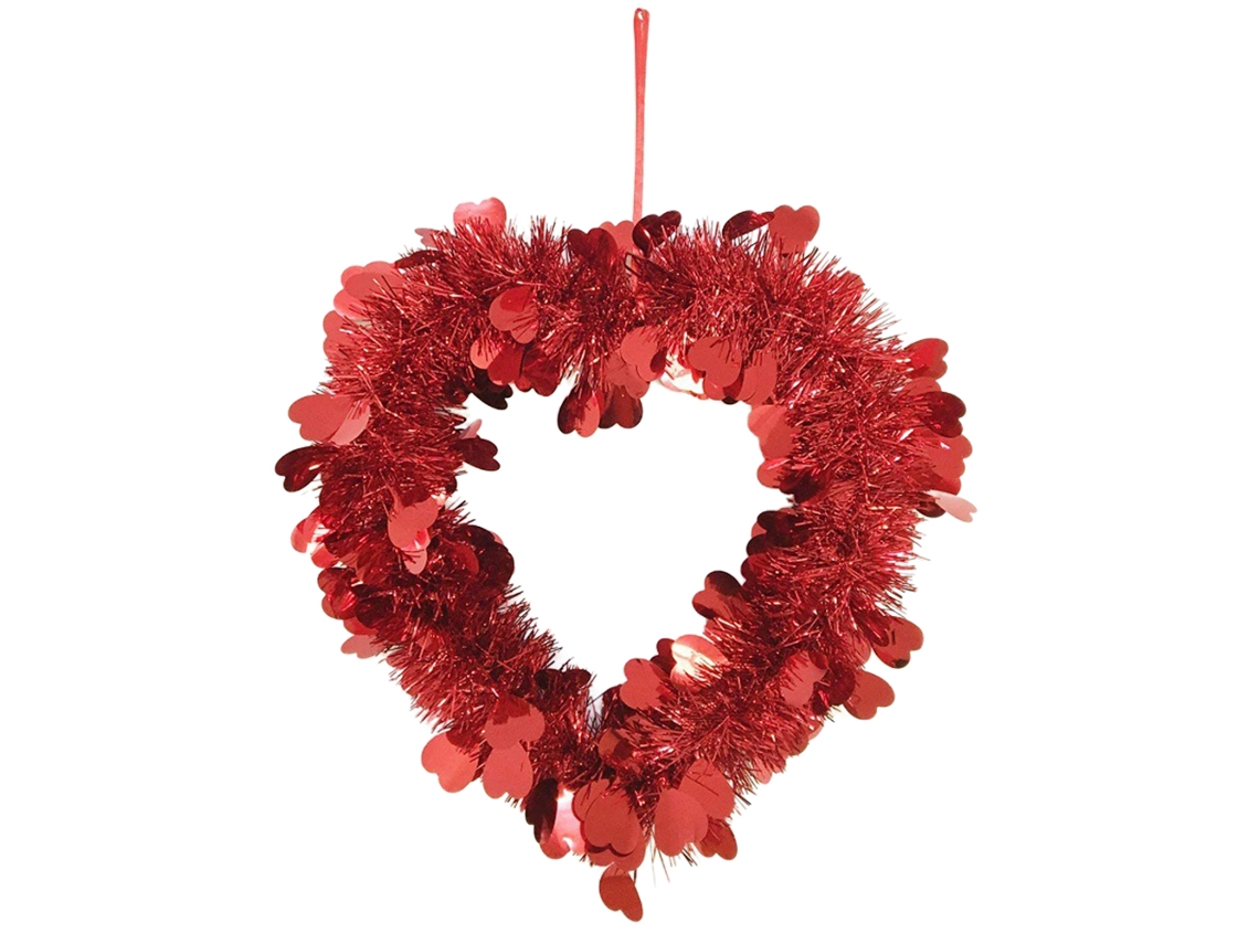 Corona De Corazón Con Flor De Rubí Para Decoración De San Valentín Y Bodas - Colgante Y Duradera