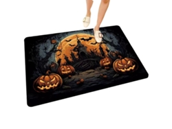 VYLARA Tapete De Boas-vindas Halloween 45x70cm Antiderrapante, Decoração Com Abóbora Para Banheiro E Interior