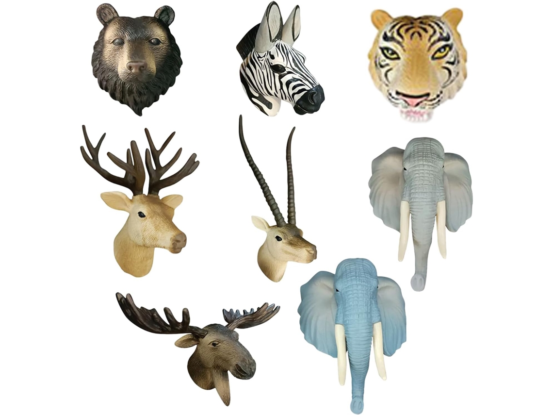 Juego de 8 imanes de nevera con forma de animales para niños pequeños, joyas 3D para llevar, Gokoco