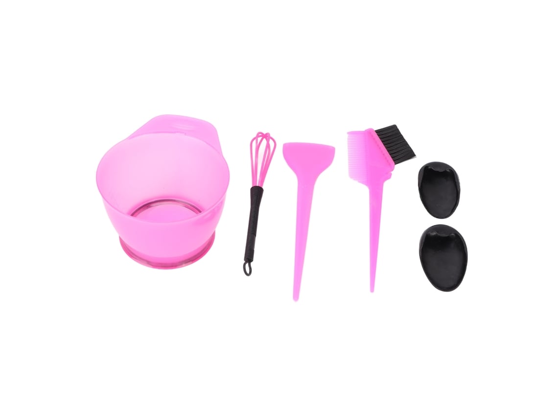 2026 - Kit profesional de tinte para el cabello con pincel, recipiente para mezclar y protector de oídos - Rosa portátil