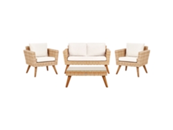 Conjunto de Exterior en Ratán BELIANI Vittoria de Ratán Sintético Natural 135X70X63