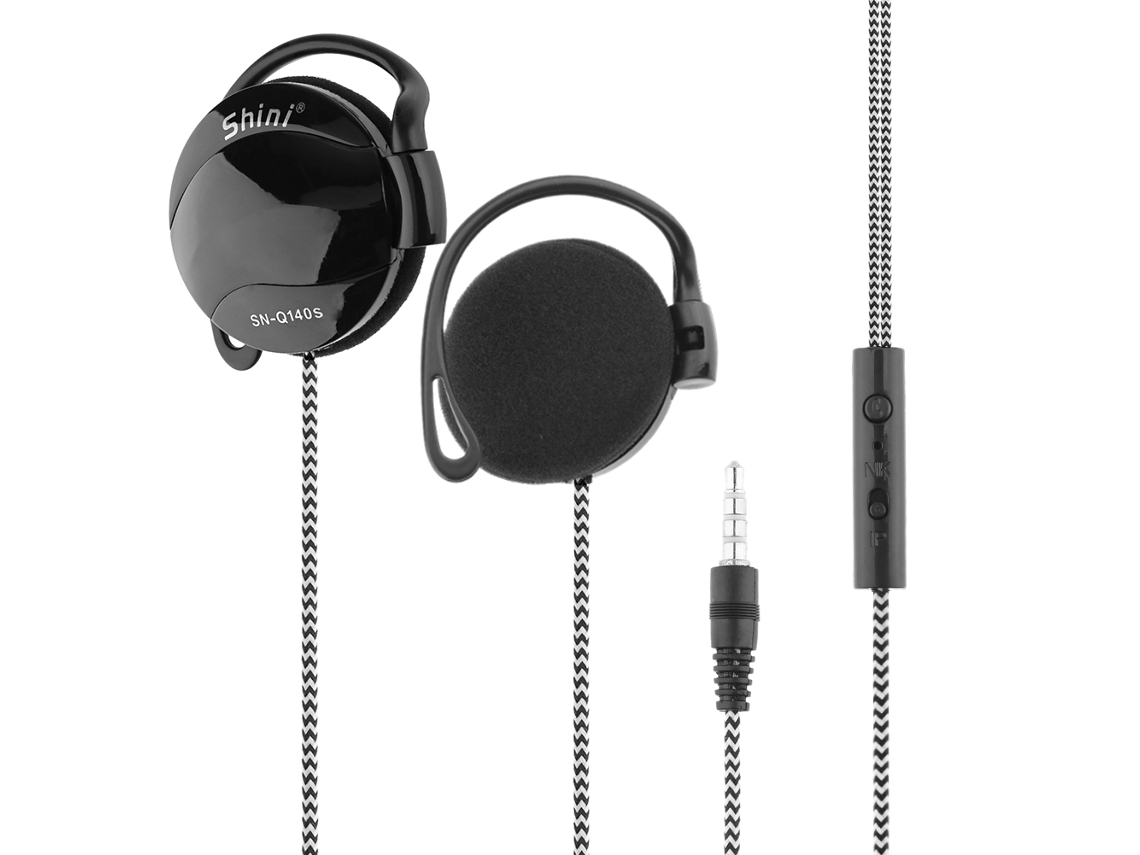 Fone De Ouvido Com Gancho Sn-q140s Estéreo Hi-fi Cabo Trançado Microfone Padded Para Esportes