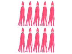 Danu26-10pcs Cebos De Calamar De Pvc Para Pesca Trolling Rojo Claro 18cm/7.1in Para Agua Dulce Y Salada