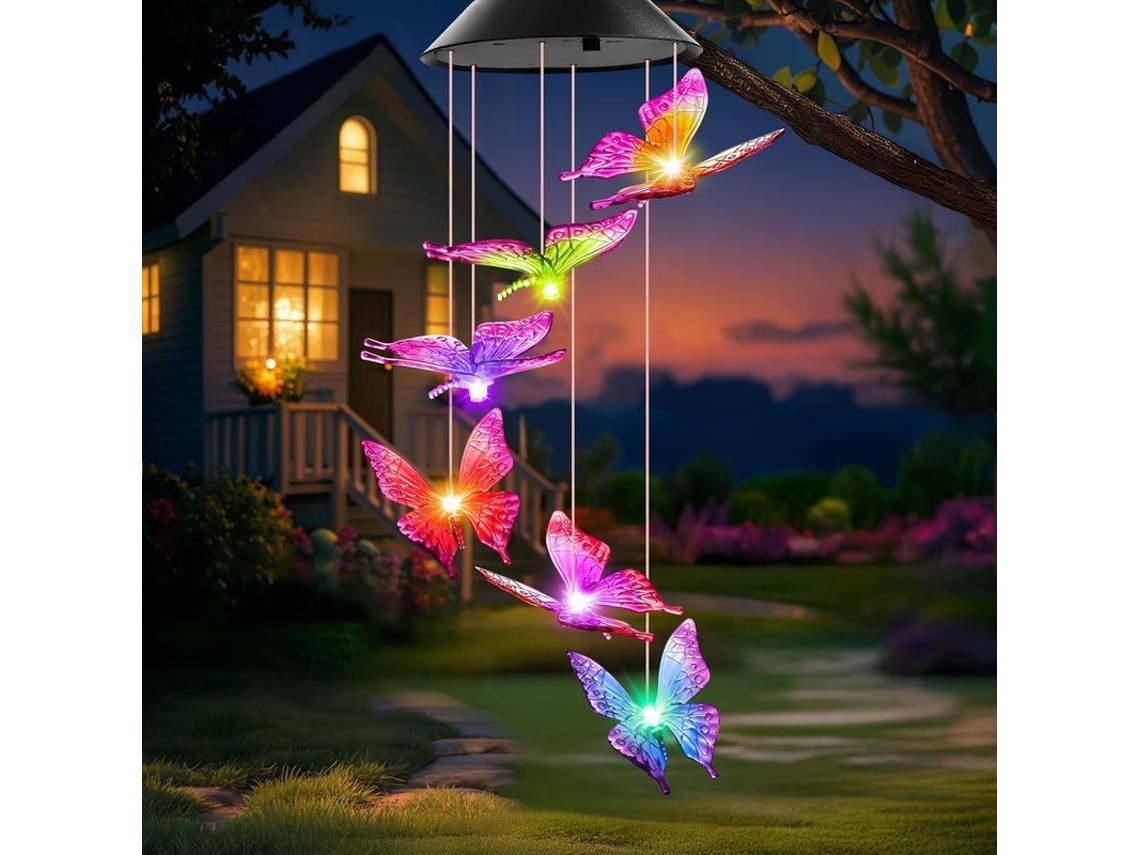 Regalos De Cumpleaños Para Mujeres, Campanillas De Viento Solares Con Forma De Mariposa, Luces Navideñas Para Jardín.