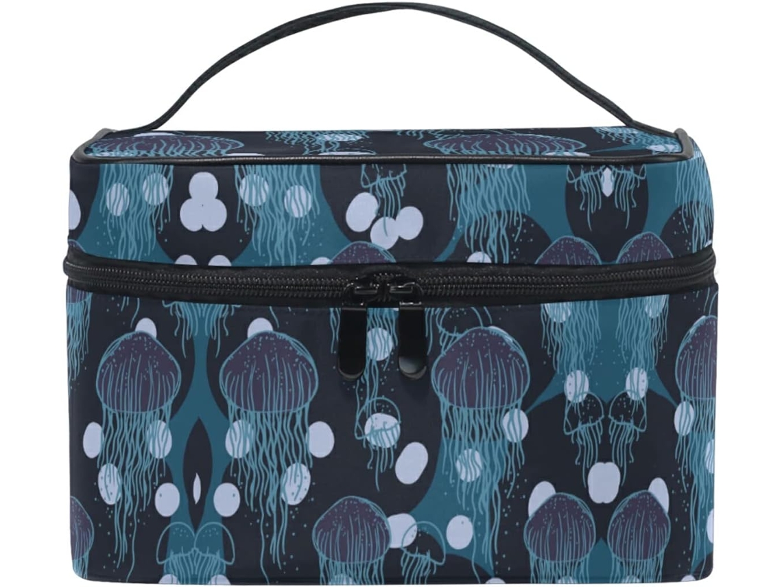 Neceser Cuero Con Cremallera Portátil Organizador Para Mujer Diseño