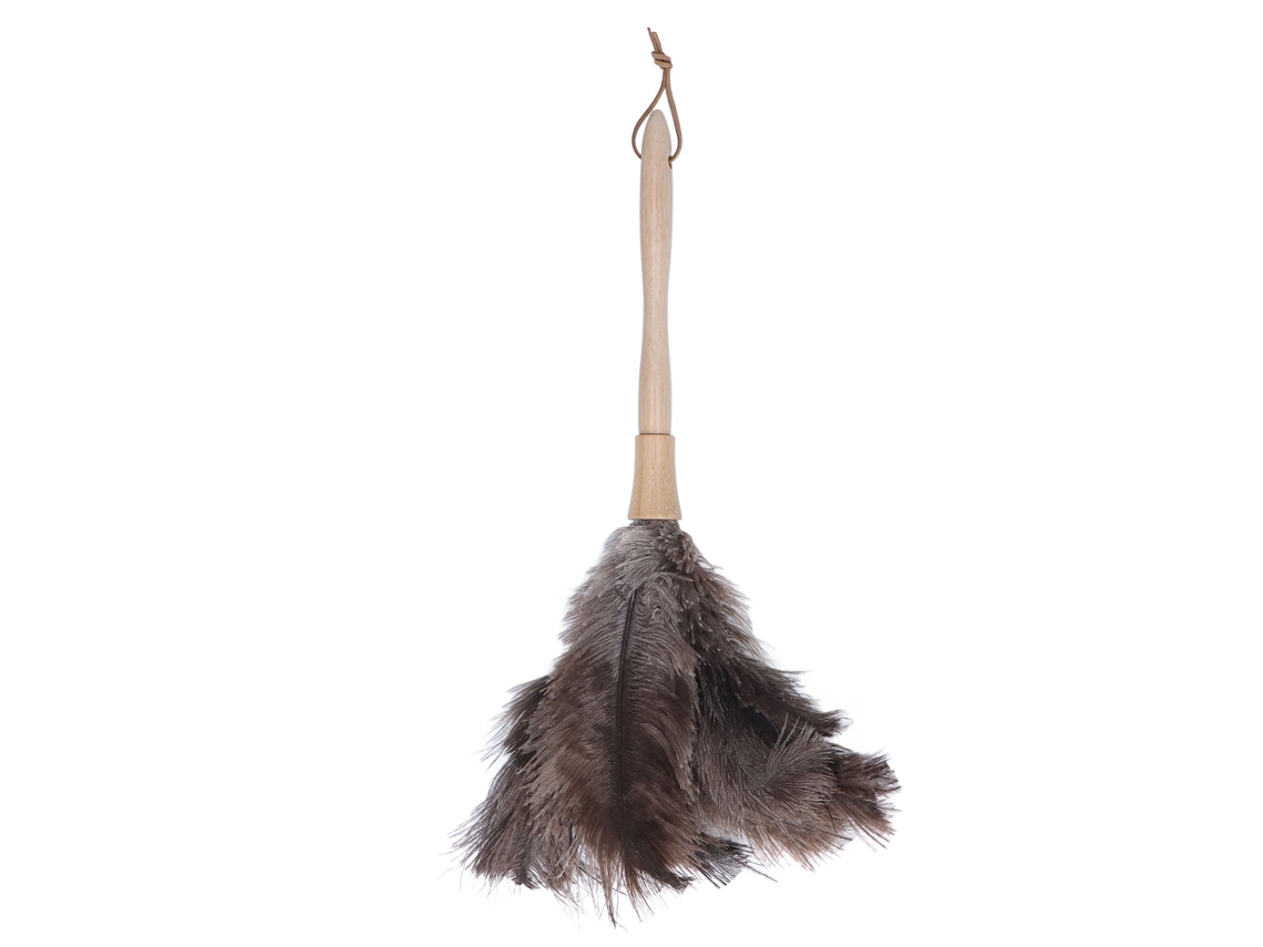 Pluma de avestruz ligera, suave, de mango ancho, reutilizable, de color negro, pluma para el hogar, el taller y el coche.