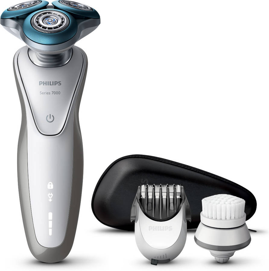 Afeitadora Philips S753050 autonomía 50min seco y con cepillo de limpieza facial shaver s7000 plata wet&dry 50