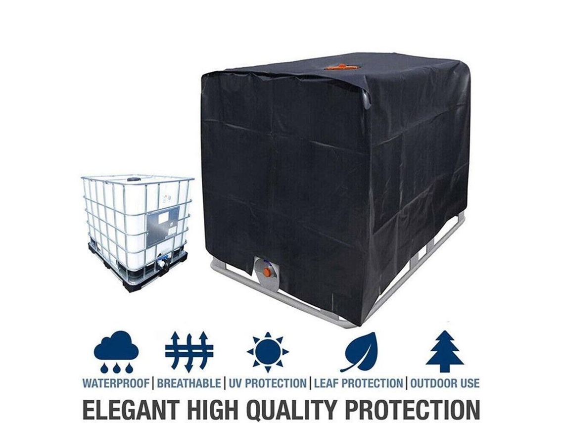 Funda protectora UV Rebe para depósito IBC de 1000 L, tejido Oxford 190T, negro/verde