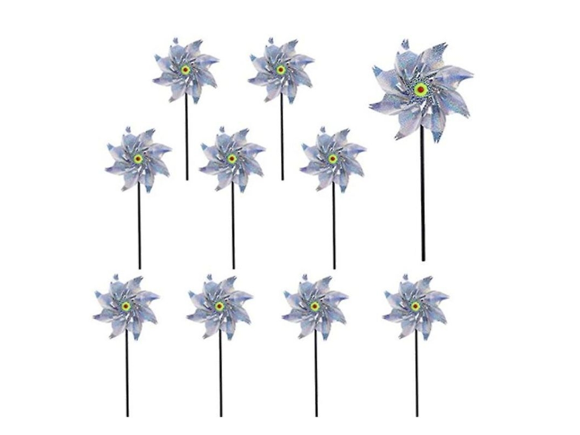 10 Piezas Reflectoras Con Forma De Molino De Viento Para Repeler Pájaros Y Mosquitos.