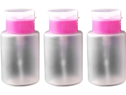 Juego De 3 Botellas Vacías Con Bomba Dosificadora Para Quitaesmalte.