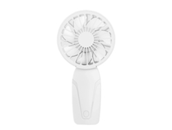 Ventilador Portátil Recarregável De 600mah Com 3 Velocidades, Silencioso E Ideal Para Uso Externo, Na Cor Branca.