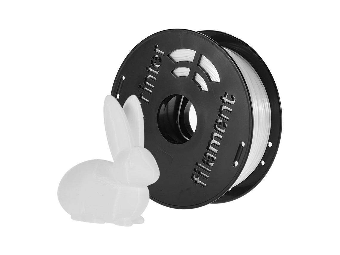 Filamento Pla De 1,75 Mm, Bobina De 1 Kg, Color Blanco Seda, Para Impresora 3d. No Obstruye.