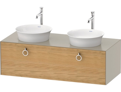 DURAVIT Tulip blanco, mueble de baño colgado en la pared, ancho 1300 x profundidad 550mm, con 1x extraíble, con tirador, WT4983B