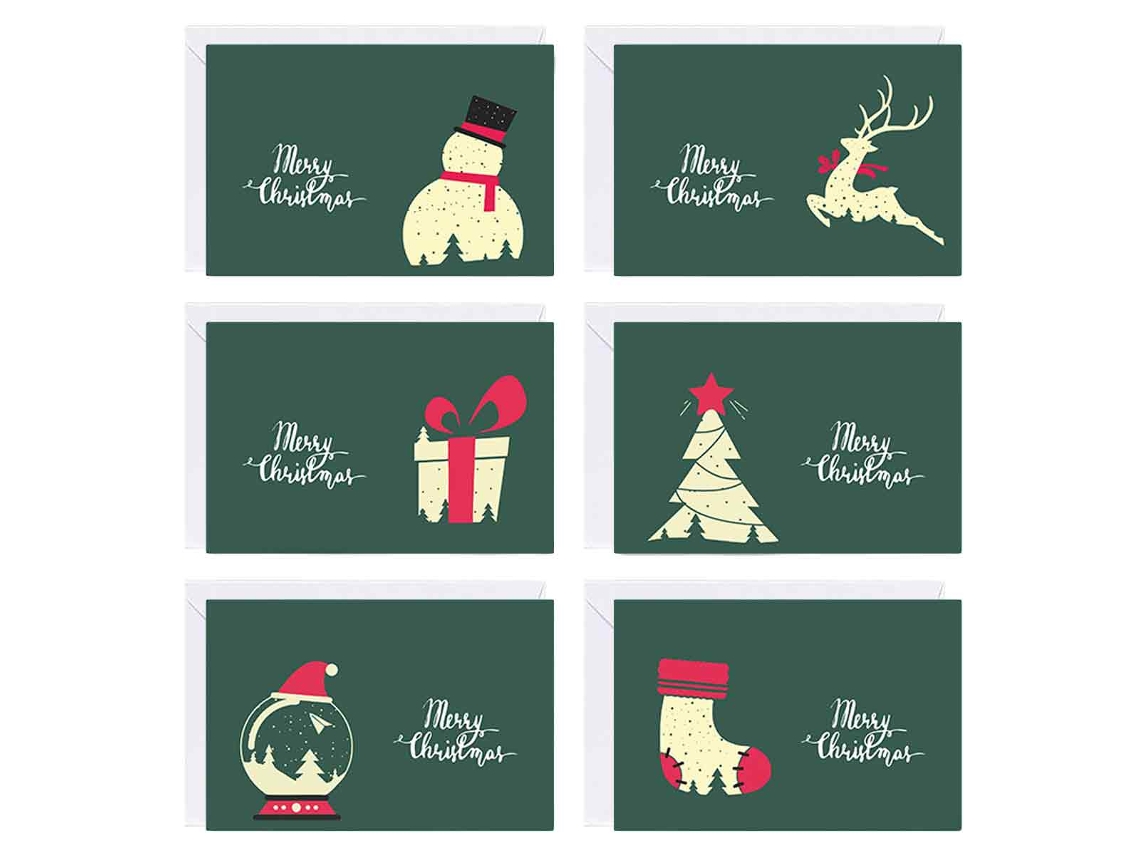 Set de Tarjetas Navideñas con Mensaje y Pegatinas de Sobre NEVEANCE