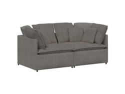 Maison Exclusive - Sofá Modular Con Cojines De Tela De Pana Gris Claro