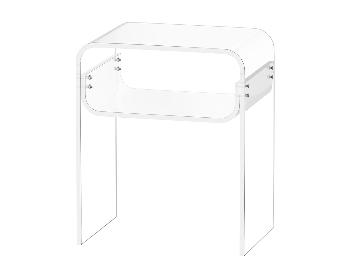 Mesa auxiliar de acrílico Succebuy 30 x 40 x 50 cm Mesita de noche transparente