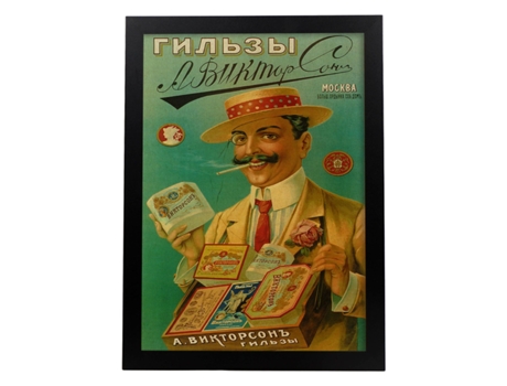 Poster NACNIC Vintage Anuncio vintage de papeles de tabaco de Viktorson de 1905.