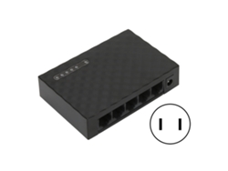 Switch De Rede Gigabit Ethernet 5 Portas Autoadaptável Com Painel Led 1000m Us Plug