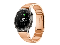 Pulseira para Garmin Marq Adventurer Gen 2 - Aço Inoxidável - Estampa de Capacete Tartaruga (22mm) Ouro Rosa