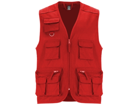 Chaleco para Unisex ROLY Multibolsillos Laboral Rojo (Talla: 2XL)