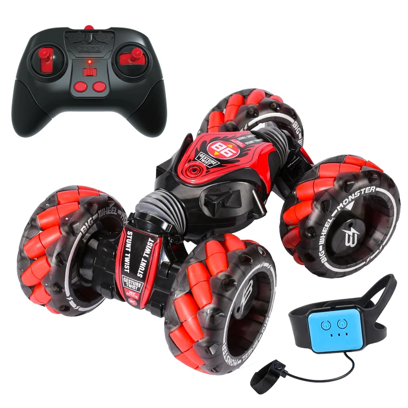 (vermelho) Carro De Controle Remoto 2.4g Com Sensor De Gestos, Tração Nas Quatro Rodas, Veículo Off-road Para Acrobacias.