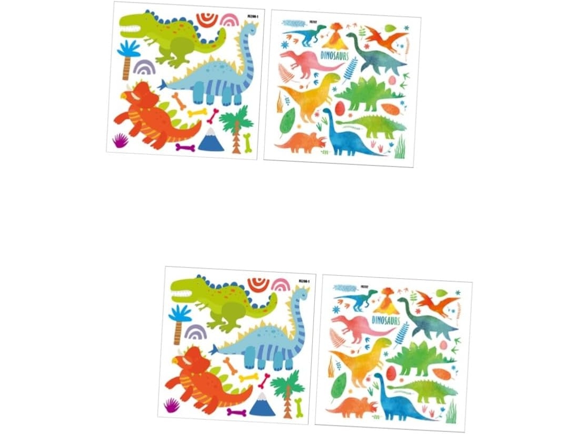Pegatinas De Pared Reflectantes De Pvc De 4 Piezas, Decoración De Animales Dinosaurios