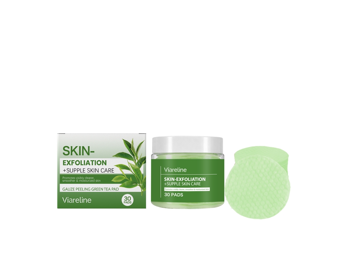 Discos de algodón exfoliantes con té verde