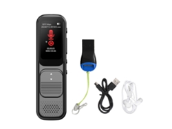 Grabadora De Voz Digital 80h De 3072 Kbps Con Reducción De Ruido, Usb-c, Activación Por Voz Para Clases, Reuniones Y Entrevistas - Negra