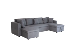 Sofá panorámico convertible SCOTT 4 plazas gris chiné