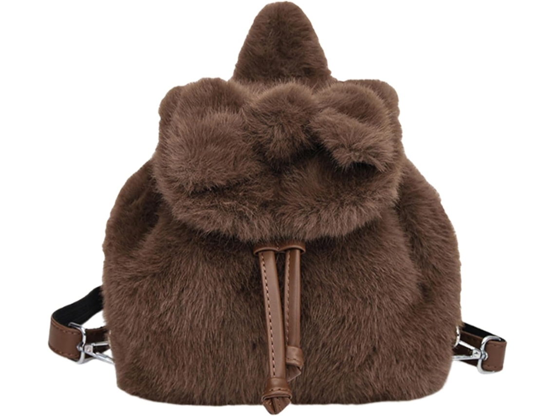 Mochila De Pelúcia Infantil| Com Laço| De Viagem| Ideal Para Escola, Viagens, Estudantes, Natal, Compras,