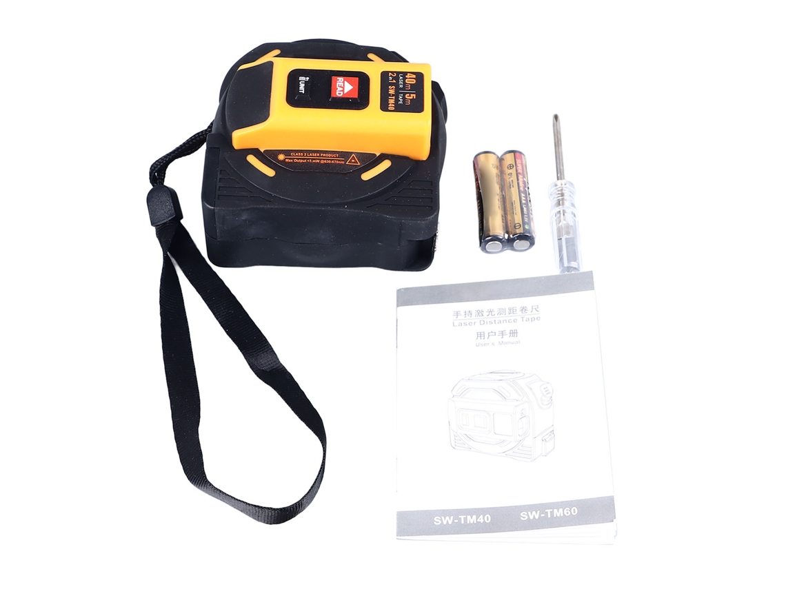 Cinta métrica digital electrónica SW TM40 con medición continua, portátil, para medir distancias (sin marca)