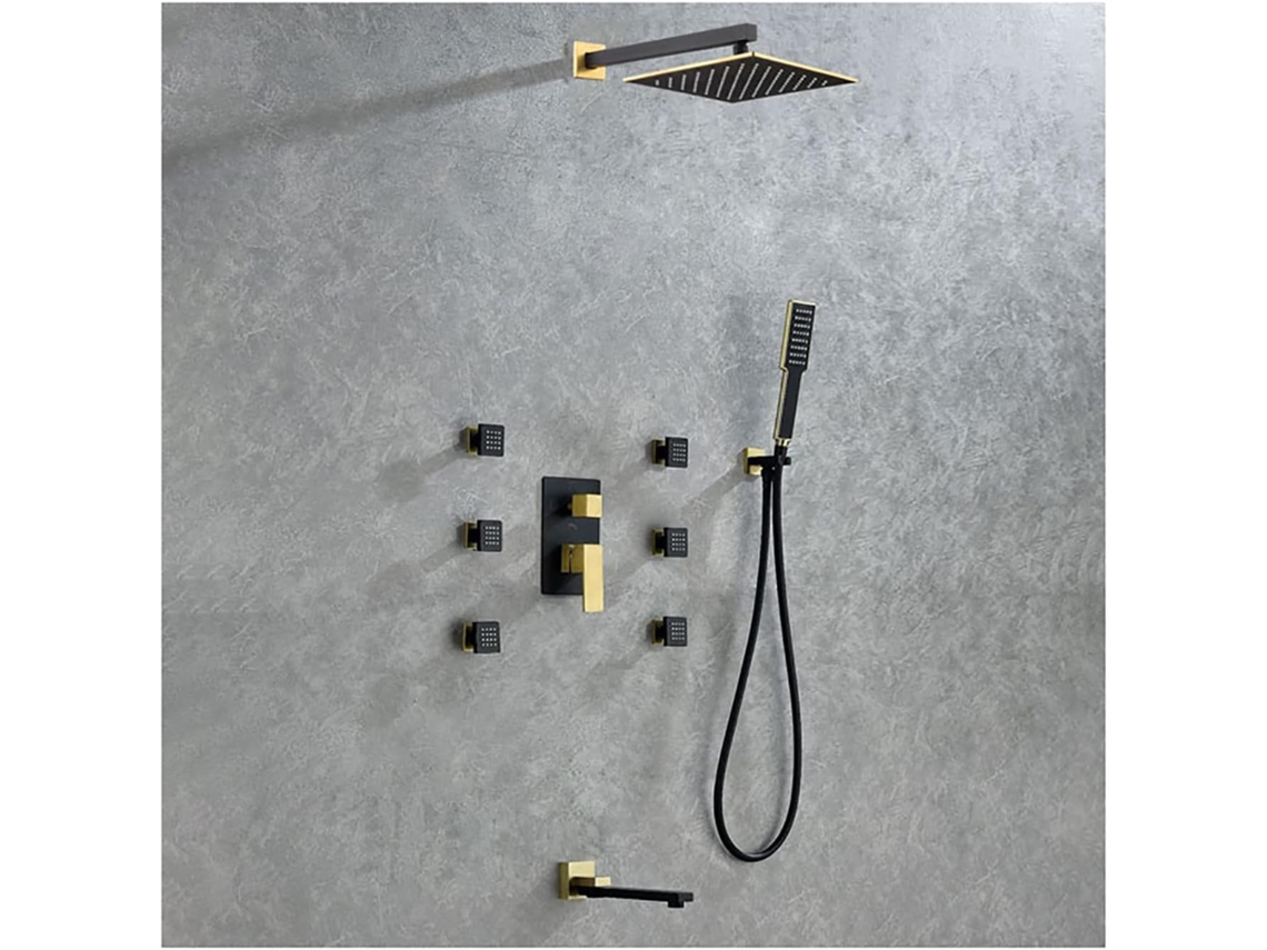 Sistema 10 Cabezales De Ducha Combinados, Montaje En Pared, Mezclador Combinado Con