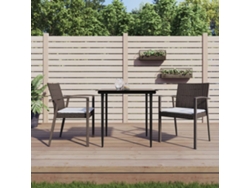 Conjunto de comedor de jardín de 3 piezas con cojines de mimbre y acero de DKD Home Decor