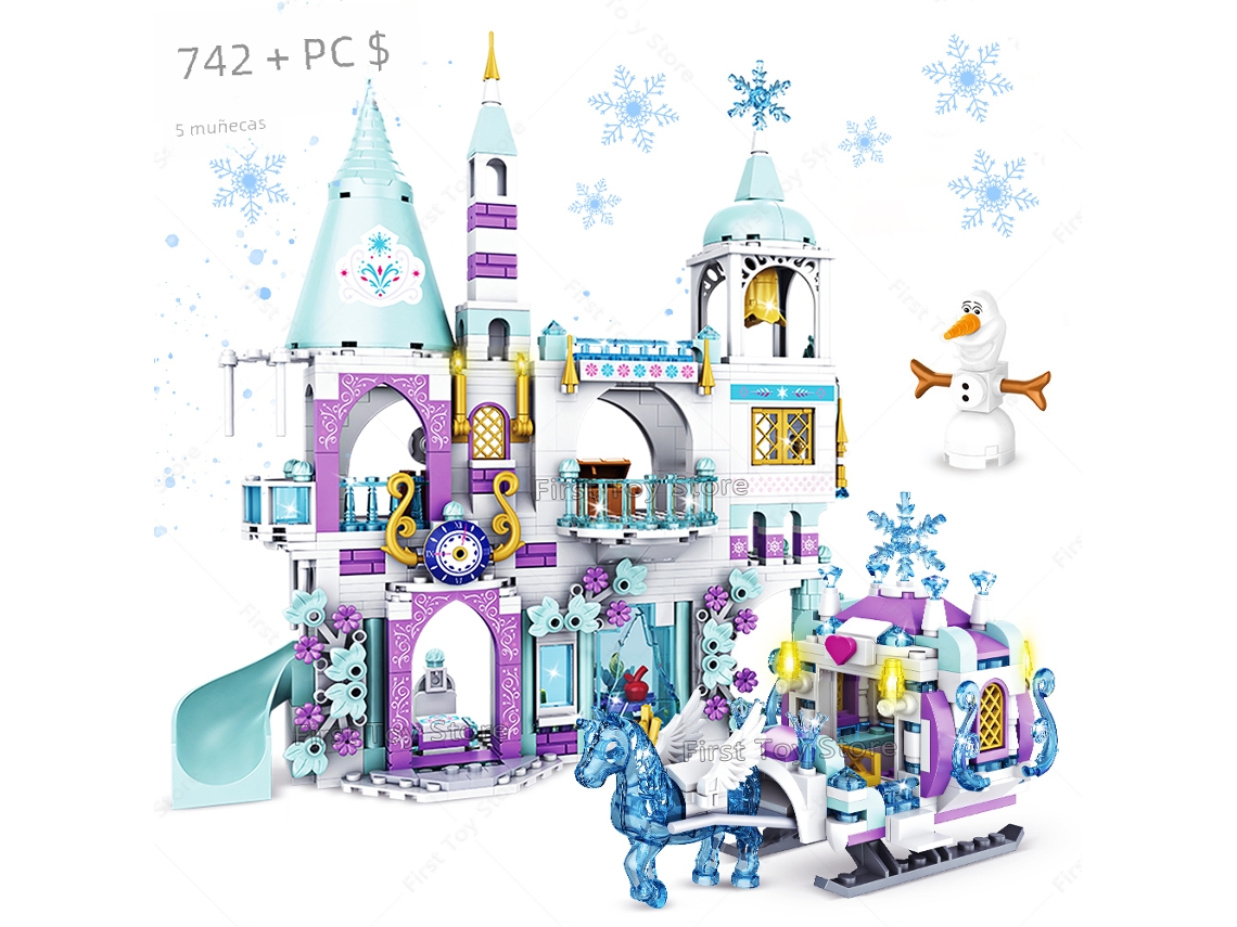 Set de bloques de construcción de plástico para niñas, incluye el Caballo de Hielo y el Castillo Deluxe de la película Friends. Mdug (Estilo 2)