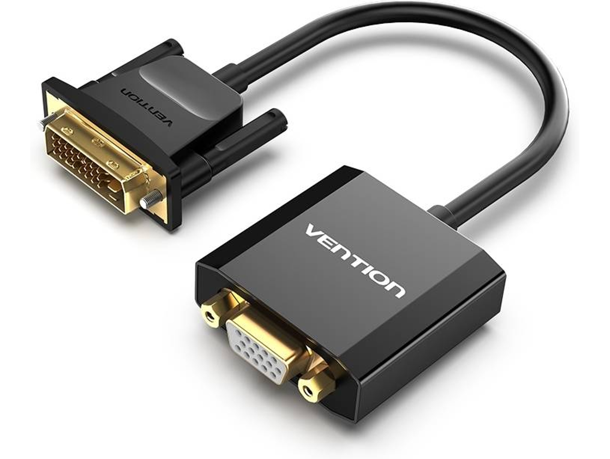 Cable Adaptador VENTION convertidor DVI para VGA de 0.15 m - negro Metalizado