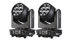 Iluminación de escenario, 7 luces RGBW de 40 W, control DMX, ángulo de haz ajustable, precio por unidad (2 unidades), conector OEM.
